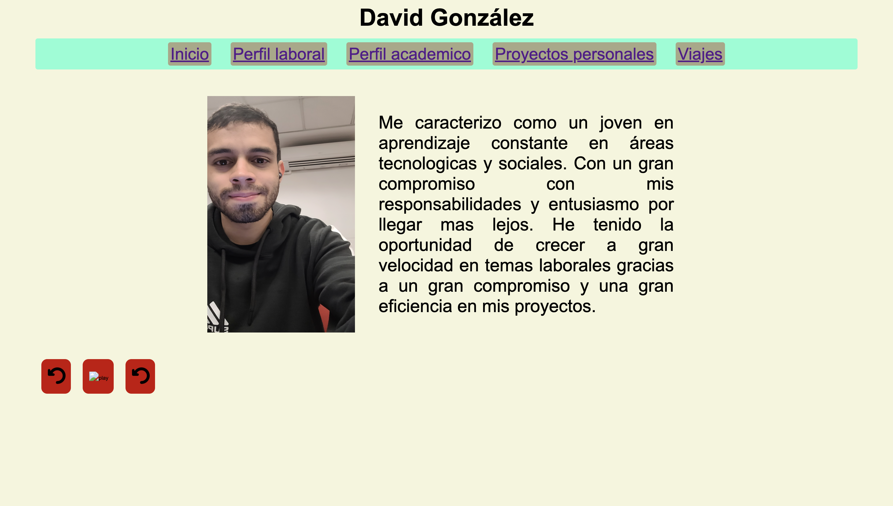 First iteration of the portfolio with minimal static HTML/CSS